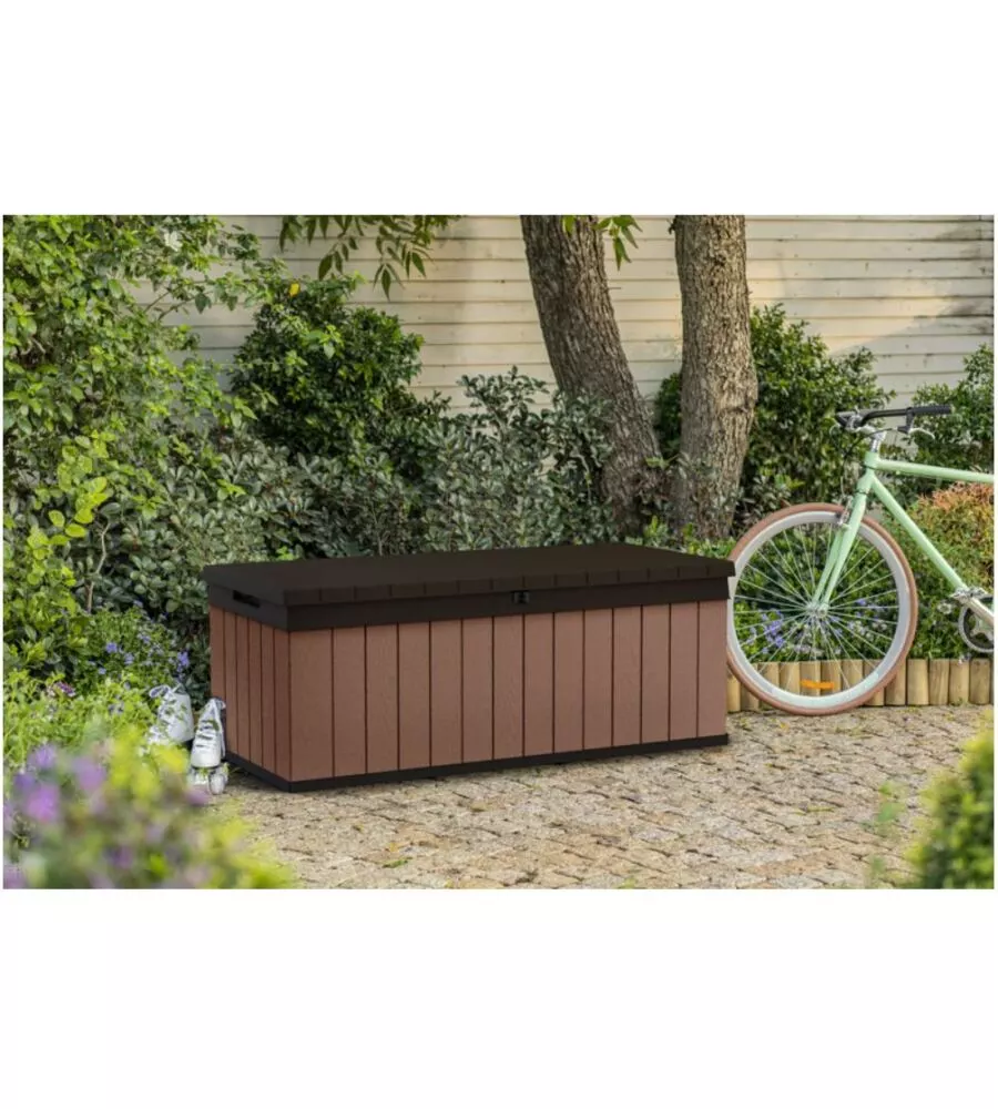 BAULE DA ESTERNO KETER "DARWIN BOX 100G" IN RESINA MARRONE 380 LT 142,9X65,5X54,4 CM